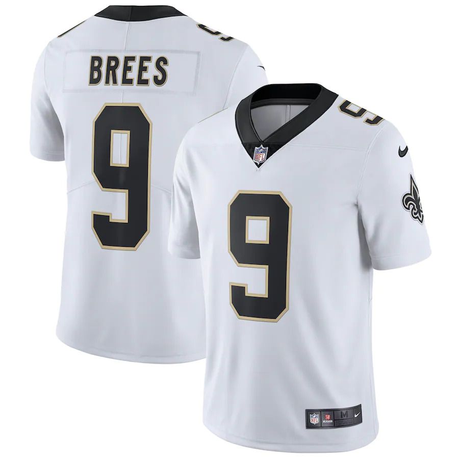 Men New Orleans Saints 9 Drew Brees Nike White Vapor Untouchable Limited Player NFL Jersey